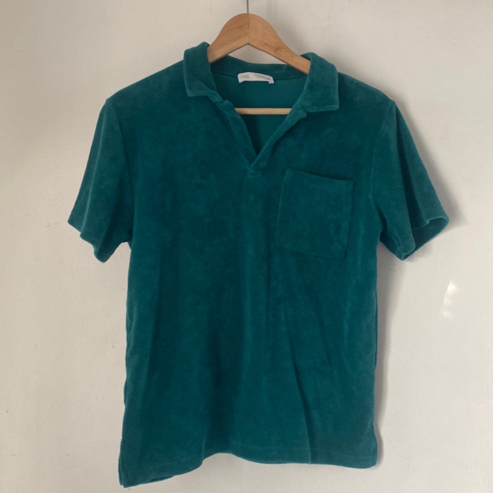 Zara Kids 11-12 Cotton Textured Polo Shirt